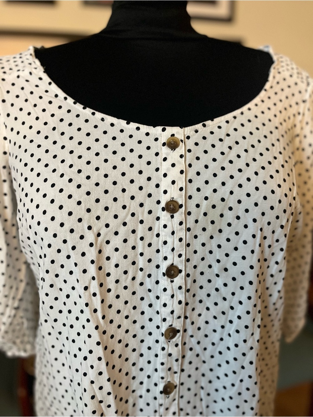 torrid White Polka Dot Button-Front Blouse
